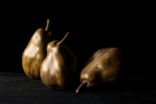 Wooden pears still life