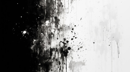 Monochrome abstract paint brush background, black and white minimal textured wallpaper art, copy space for text