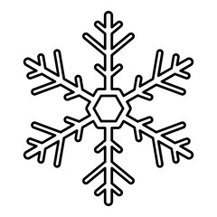 Snowflake line art. Vector illustration with winter theme and line art vector style. Editable vector element.