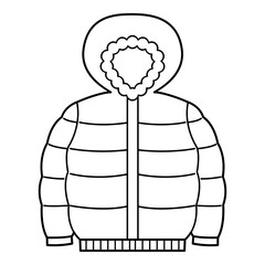 Winter coat line art. Vector illustration with winter theme and line art vector style. Editable vector element.