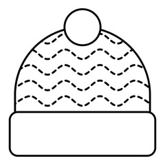 Winter beanie line art. Vector illustration with winter theme and line art vector style. Editable vector element.