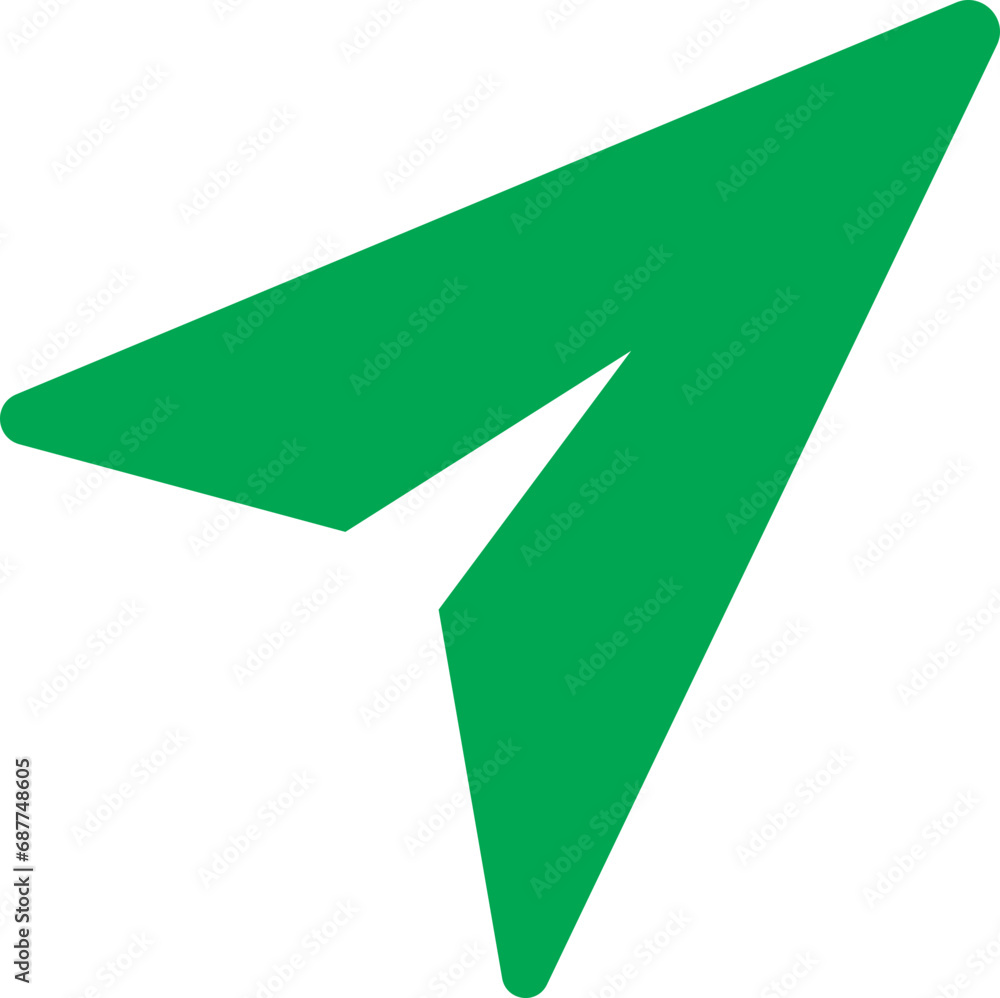 Poster green fill message send icon. direct message or dm vector symbol. send post or mail or email arrow i