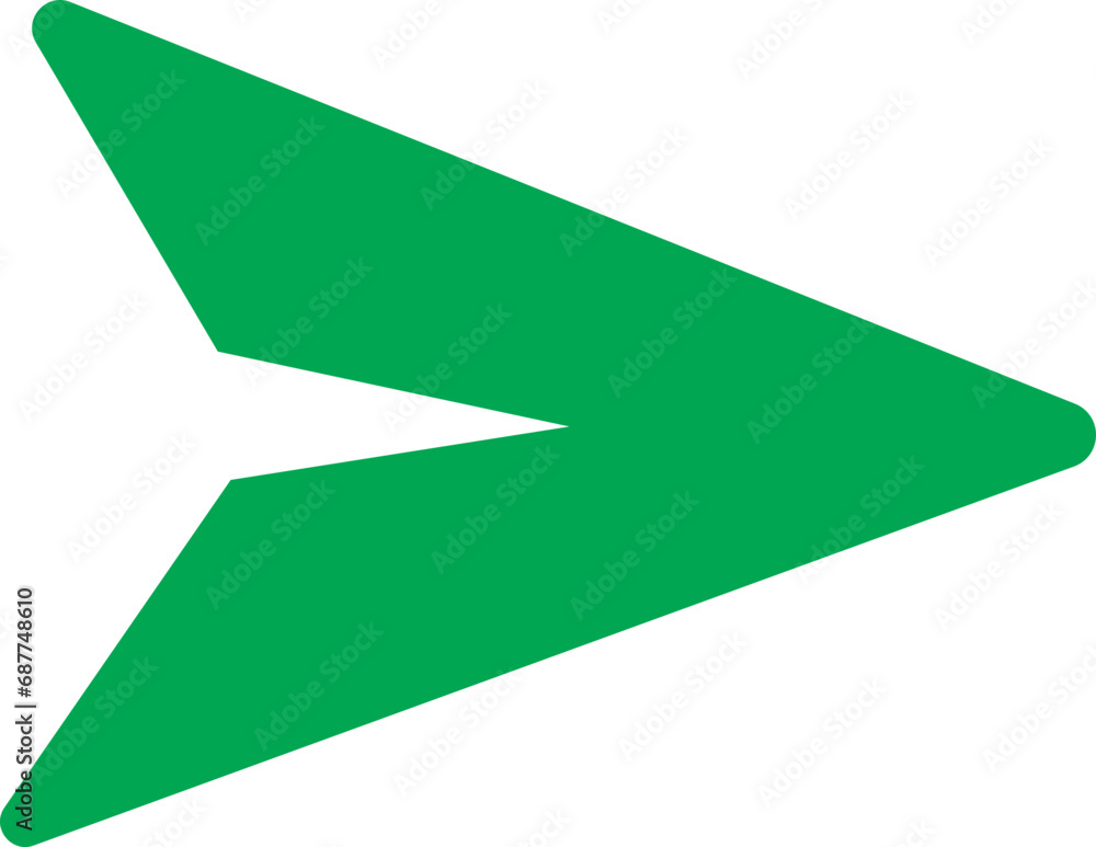 Poster green fill message send icon. direct message or dm vector symbol. send post or mail or email arrow i