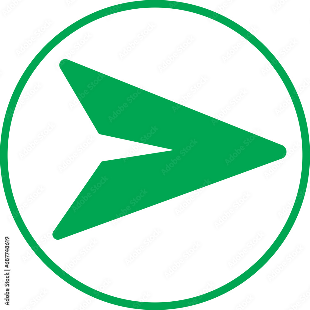 Poster green fill message send icon. direct message or dm vector symbol. send post or mail or email arrow i