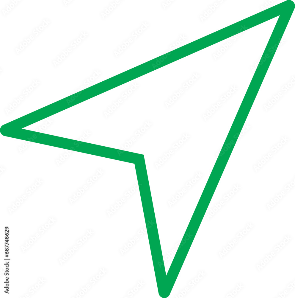 Poster green line message send icon. direct message or dm symbol editable stock. send post or mail or email