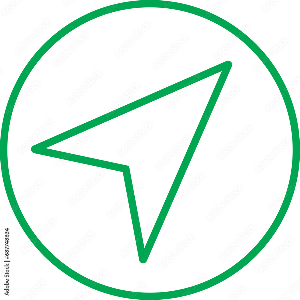 Poster green line message send icon. direct message or dm symbol editable stock. send post or mail or email