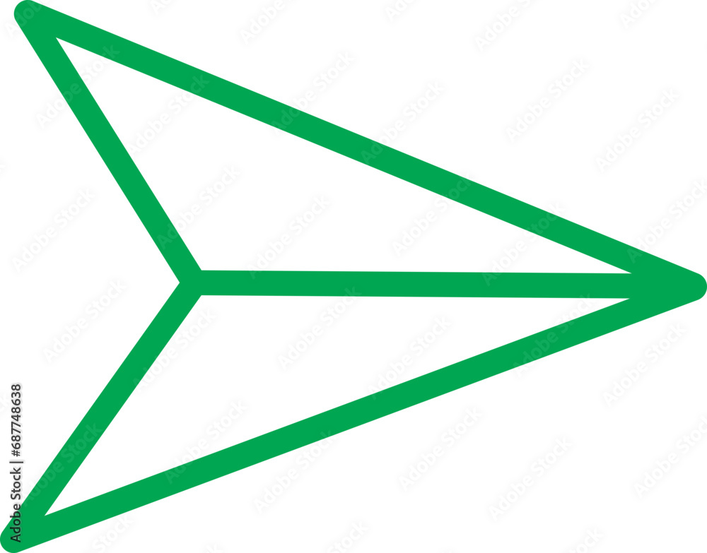 Poster green line message send icon. direct message or dm symbol editable stock. send post or mail or email