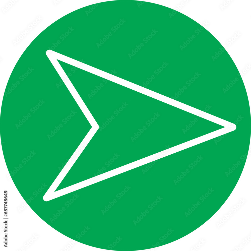 Poster green line message send icon. direct message or dm symbol editable stock. send post or mail or email
