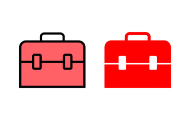 Briefcase icon set illustration. suitcase sign and symbol. luggage symbol.