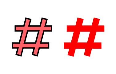 Obraz premium Hashtag icon set illustration. hashtag sign and symbol