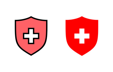 Health insurance icon set illustration. Insurance document sign and symbol