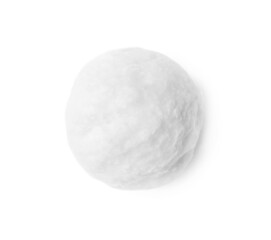 Ball of clean cotton wool isolated on white, top view