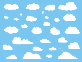 Poster 雲のセット-雲のアイコン-ベクターイラスト © morimoca