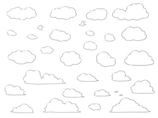 雲のセット-雲のアイコン-ベクターイラスト