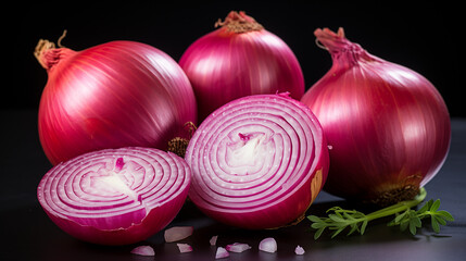 An onion on a simple background. Generative AI. 