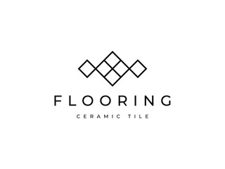 abstract tile ceramic flooring line logo design