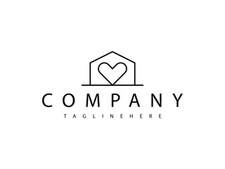 modern love home line logo design