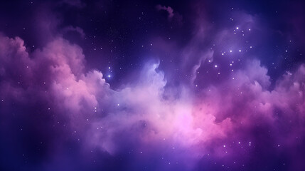 Fototapeta na wymiar A purple background with mist, smoke, stars. Generative AI. 
