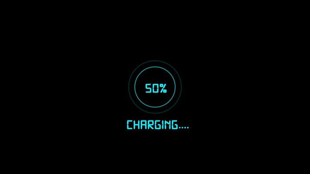 Abstract mobile charging icon animation 4k 