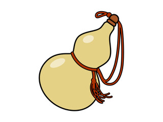 シンプルなひょうたんのイラスト　縁取りのあるカラー