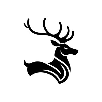 Dostojny jeleń. Sylwetka zwierzęcia w minimalistycznym stylu.
