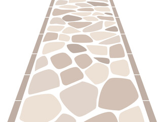 シンプルな石畳の道　西洋風のベージュの石が敷かれた道