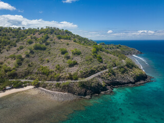 Aerial view of Senggigi beach Lombok