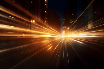 Fototapeta na wymiar Blur Lights with Long Exposure Technique, Fast Motion Car Lights Effect at Night Street.
