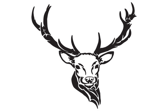 Deer Head Tattoo Design
