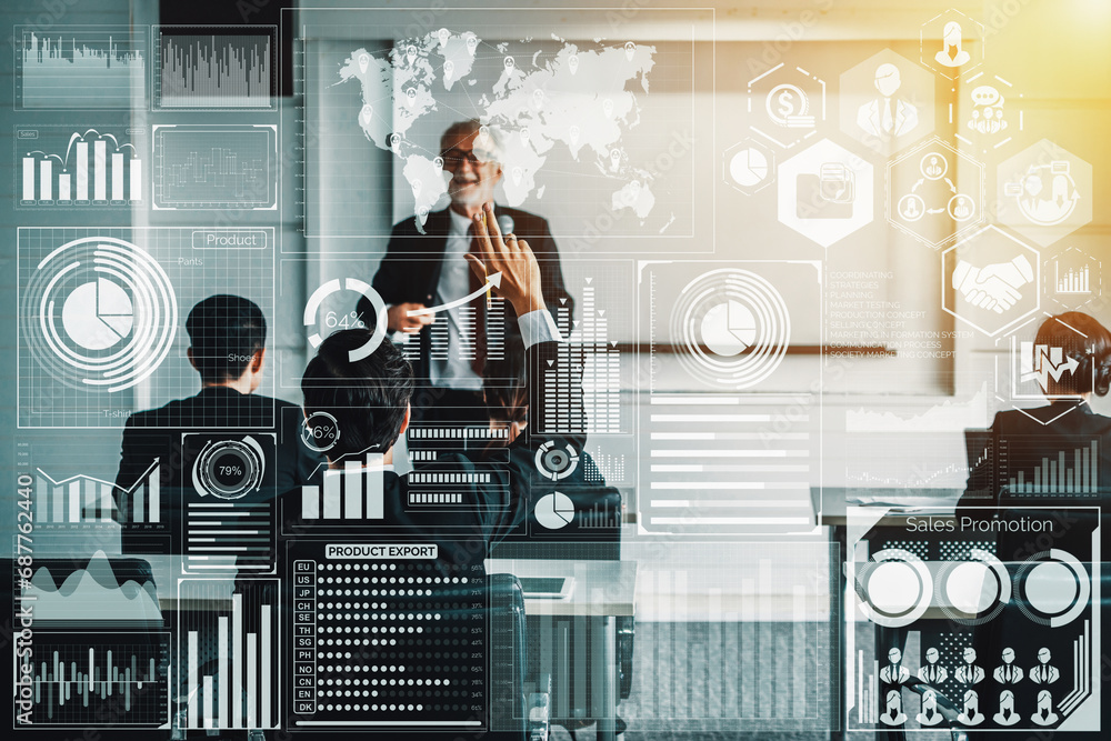 Aufkleber big data technology for business finance analytic concept. modern interface shows massive informatio