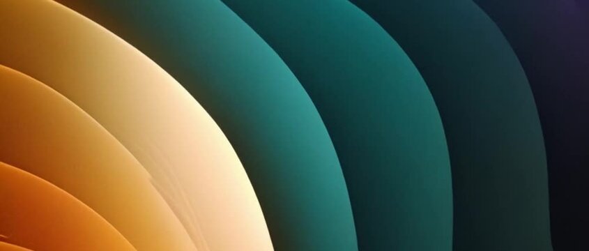 Trendy retro 1970s wavy pattern background with gently moving cutout shapes in vintage color tones. This simple abstract motion background animation