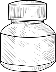 medicine jar handdrawn illustration