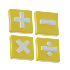 Fototapeta premium 3d render of a yellow calculator