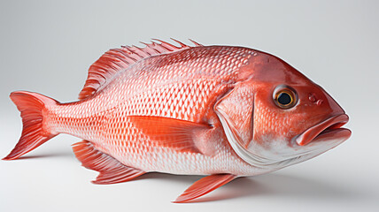 Whole red snapper fish isolated on white background