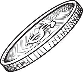 coin handdrawn illustration