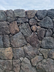 
This is a stone wall made of basalt from Jeju Island.