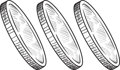 coin handdrawn illustration