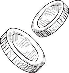 coin handdrawn illustration