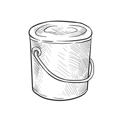 paint bucket handdrawn illustration