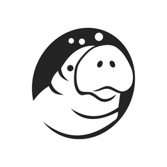 Manatee Logo template Isolated. Brand Identity. Icon Abstract Vector graphic