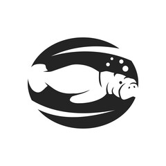 Manatee Logo template Isolated. Brand Identity. Icon Abstract Vector graphic