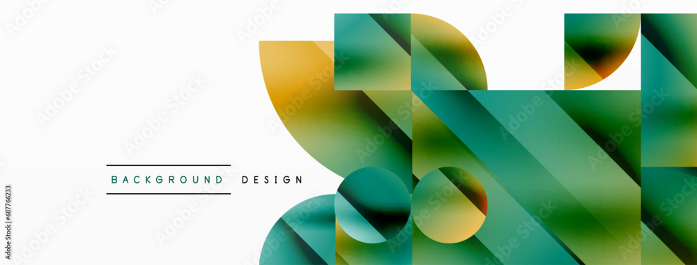 Aufkleber Vector background. Minimalist geometric backdrop adorned with circles and shapes. Abstract art inviting creativity for digital designs, presentations, website banners, social media posts