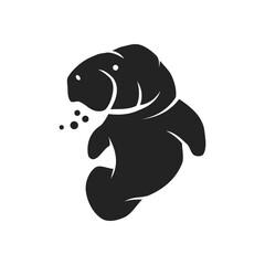 Manatee Logo template Isolated. Brand Identity. Icon Abstract Vector graphic