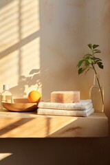 Rustic Spa Ambiance with Natural Bath Essentials