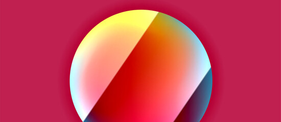 Glossy metal glowing circles geometric background. Minimal abstract composition. Vector illustration For Wallpaper, Banner, Background, Card, Book Illustration, landing page