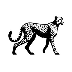 Cheetah Logo Monochrome Design Style