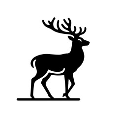 Deer Logo Monochrome Design Style