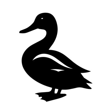 Duck Logo Monochrome Design Style