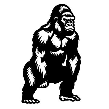 Gorilla Logo Monochrome Design Style
