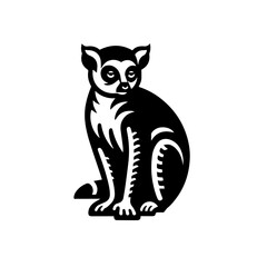 Lemur Logo Monochrome Design Style